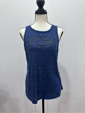 2000s Victoria’s Secret Women's Navy Tank Top Workout Yoga Size Medium Y2K